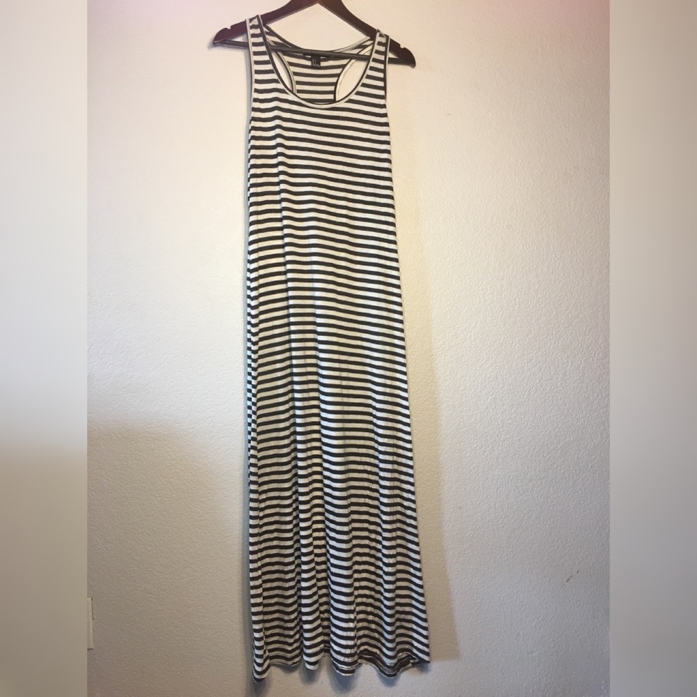 Striped racerback maxi dress small